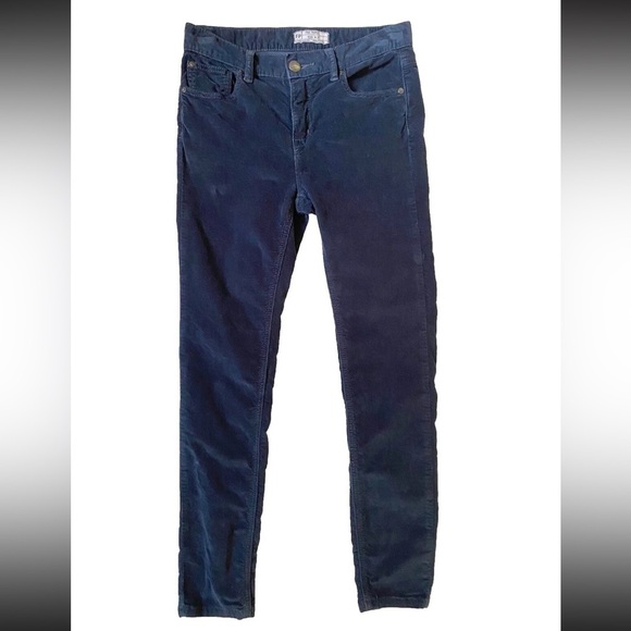 FREE PEOPLE Navy Blue Stretchy Corduroy Pants Skinny - Picture 2 of 6